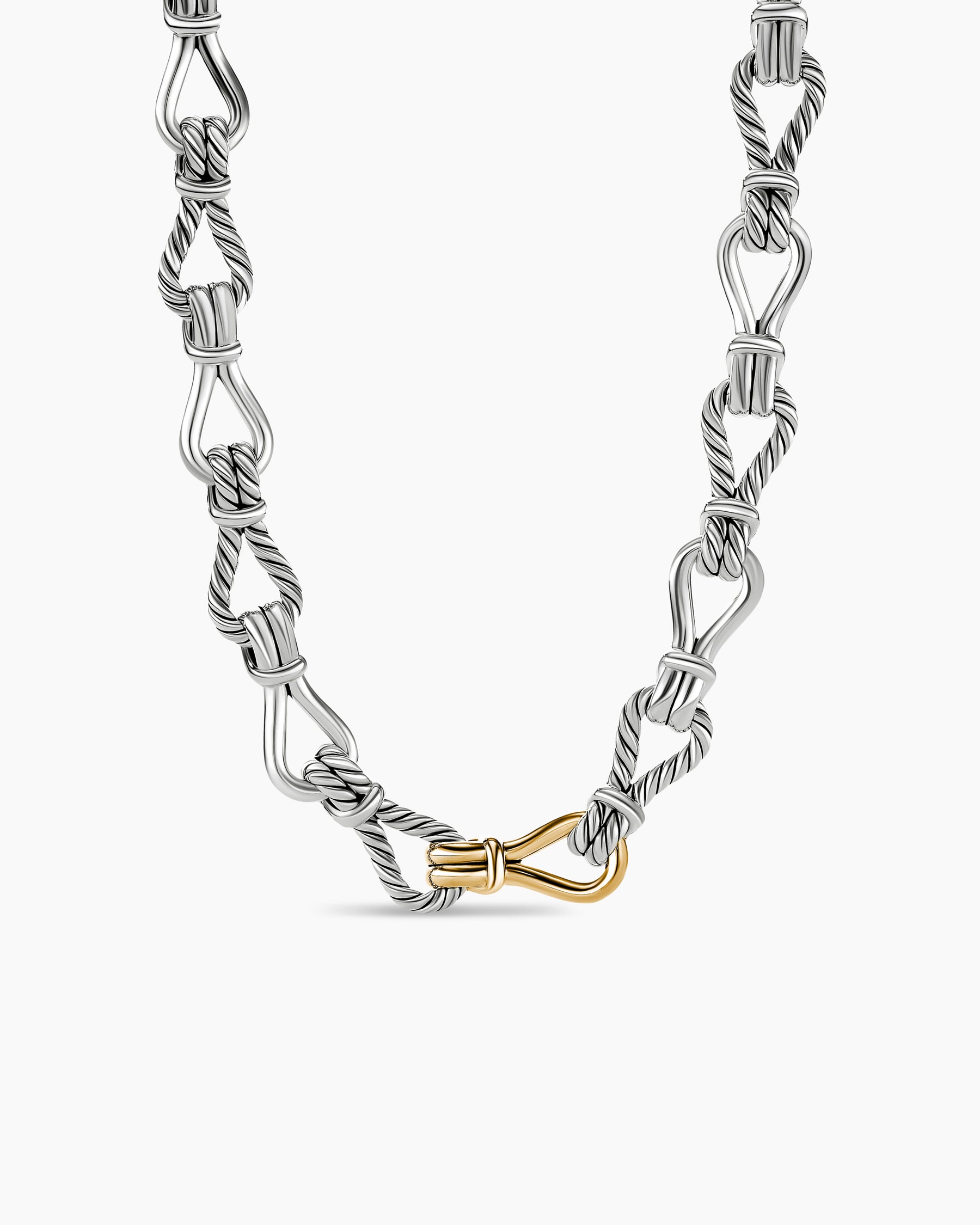 David Yurman Thoroughbred Loop Bracelet with 18K Yellow Gold in Silver