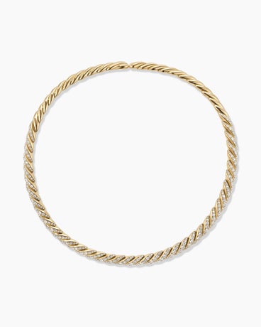 Pavéflex Necklace in 18K Yellow Gold with Diamonds, 7.5mm