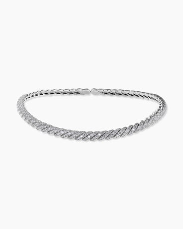 Pavéflex Necklace in 18K White Gold with Diamonds, 7.5mm