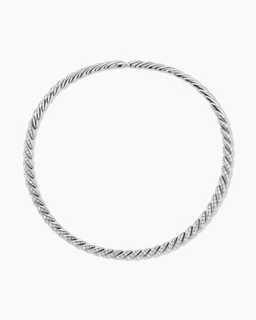 Pavéflex Necklace in 18K White Gold with Diamonds, 7.5mm
