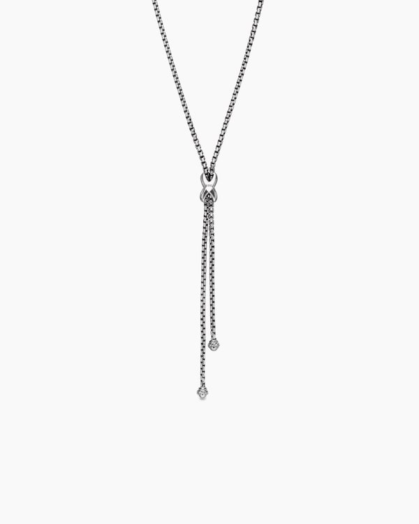 Petite X Lariat Necklace in Sterling Silver with 18K Yellow Gold
