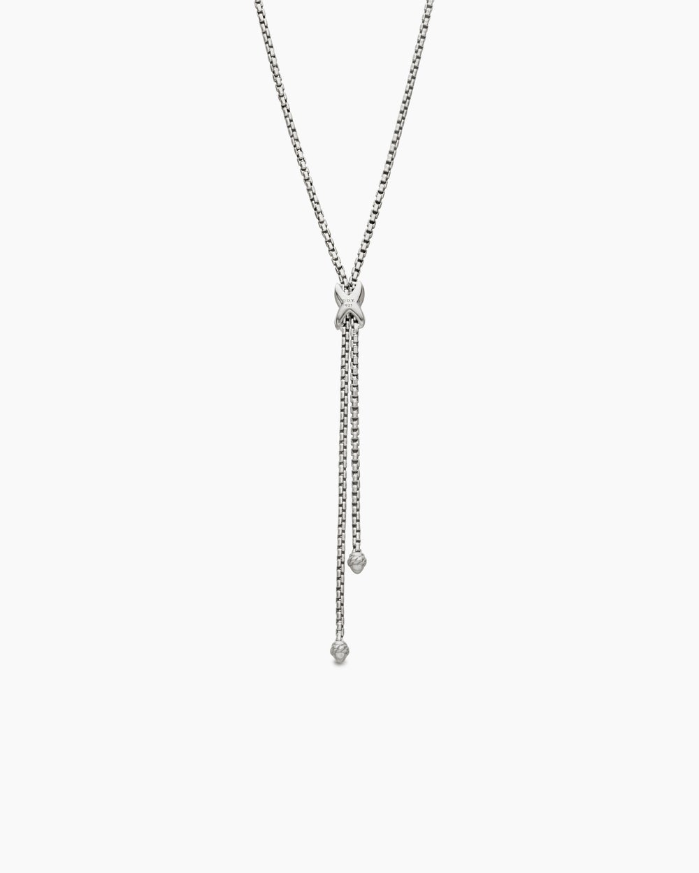 Collier Lariat Petite X en argent massif avec diamants femme
