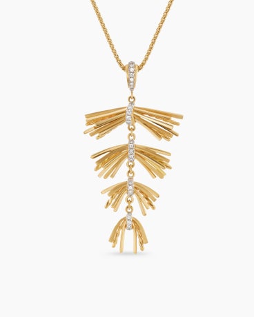 Angelika™ Fringe Pendant Necklace in 18K Yellow Gold with Diamonds, 36mm