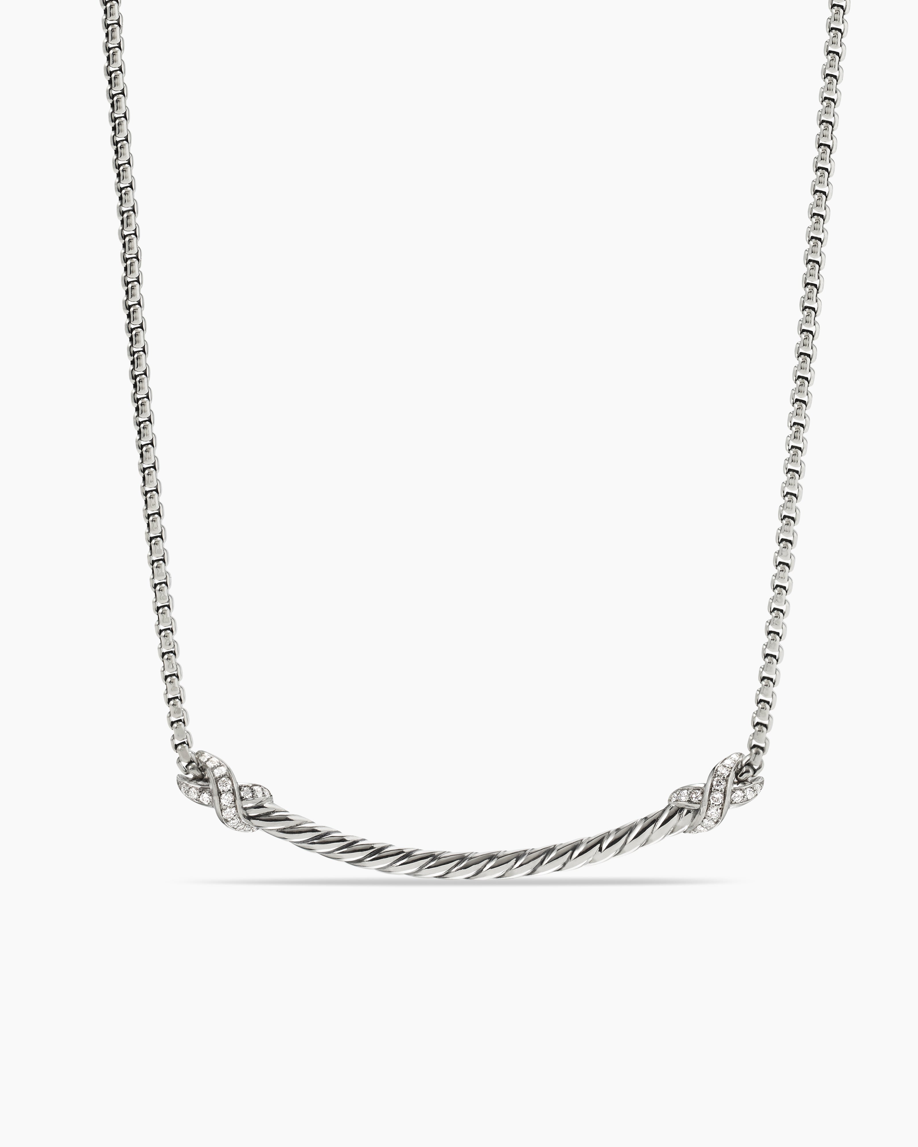 Sterling Silver Station Necklace With Crystals From Swarovski – Tuesday  Morning