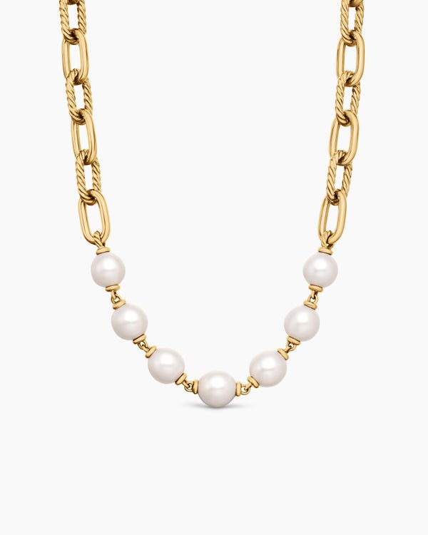 DY Madison® Pearl Chain Necklace in 18K Yellow Gold with Pearls, 13mm