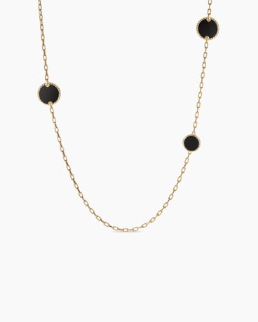 DY Elements® Station Necklace in 18K Yellow Gold with Black Onyx Reversible to Mother of Pearl