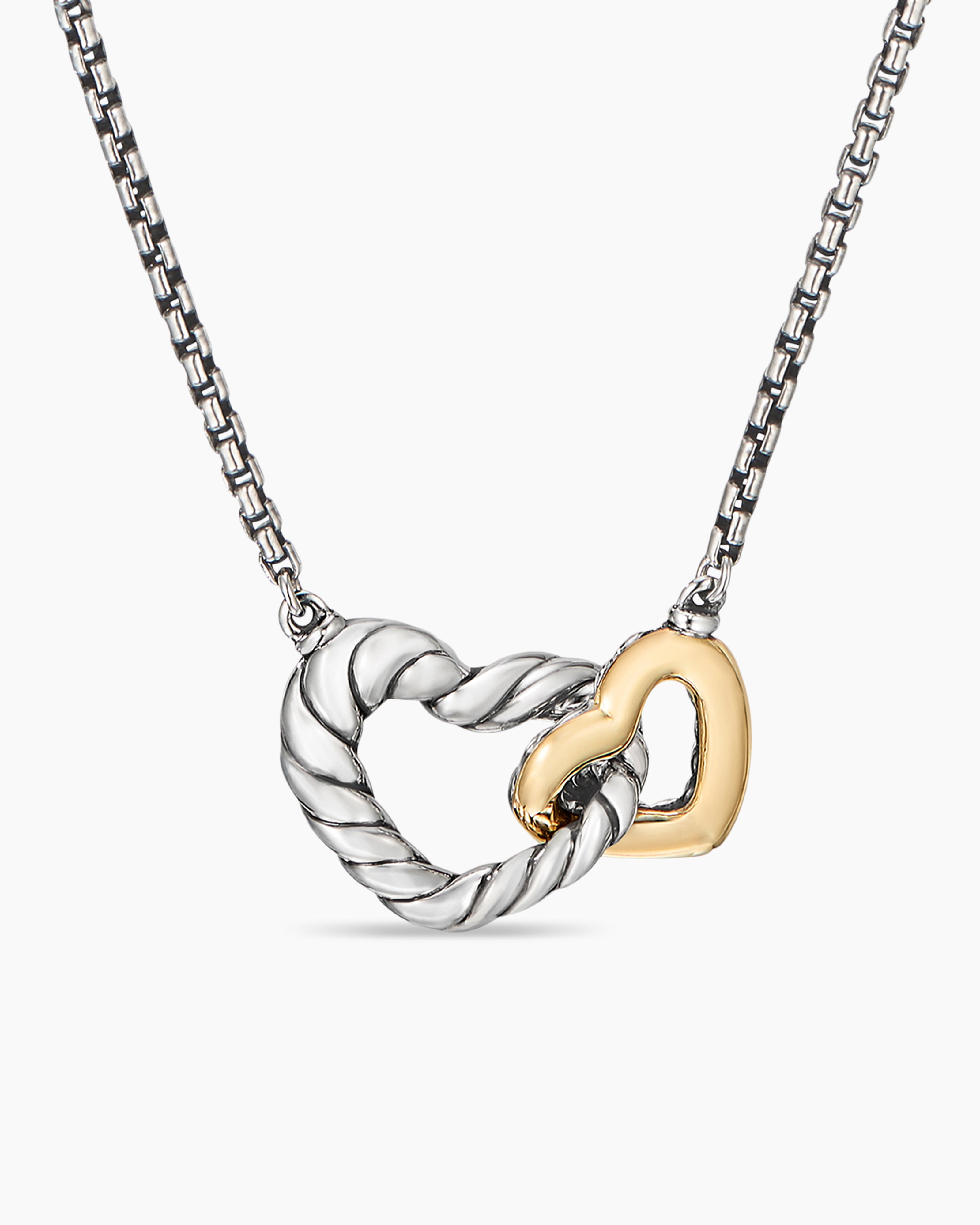 Sterling Intertwined Hearts Necklace: Gold Or Silver - Nissa Jewelry