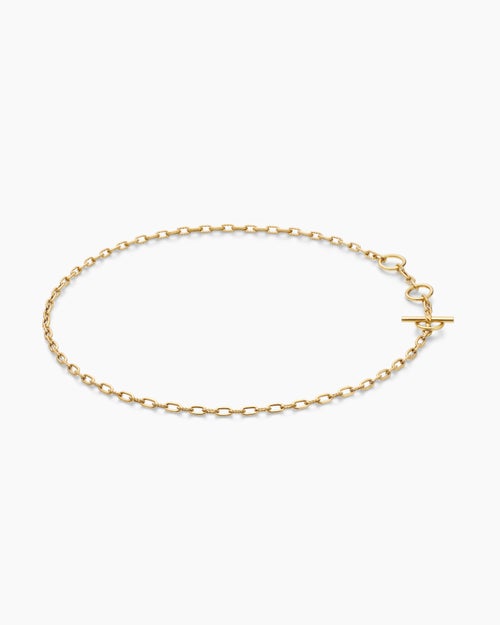 Womens DY Madison Three Ring Chain Necklace in 18K Yellow Gold, 3mm