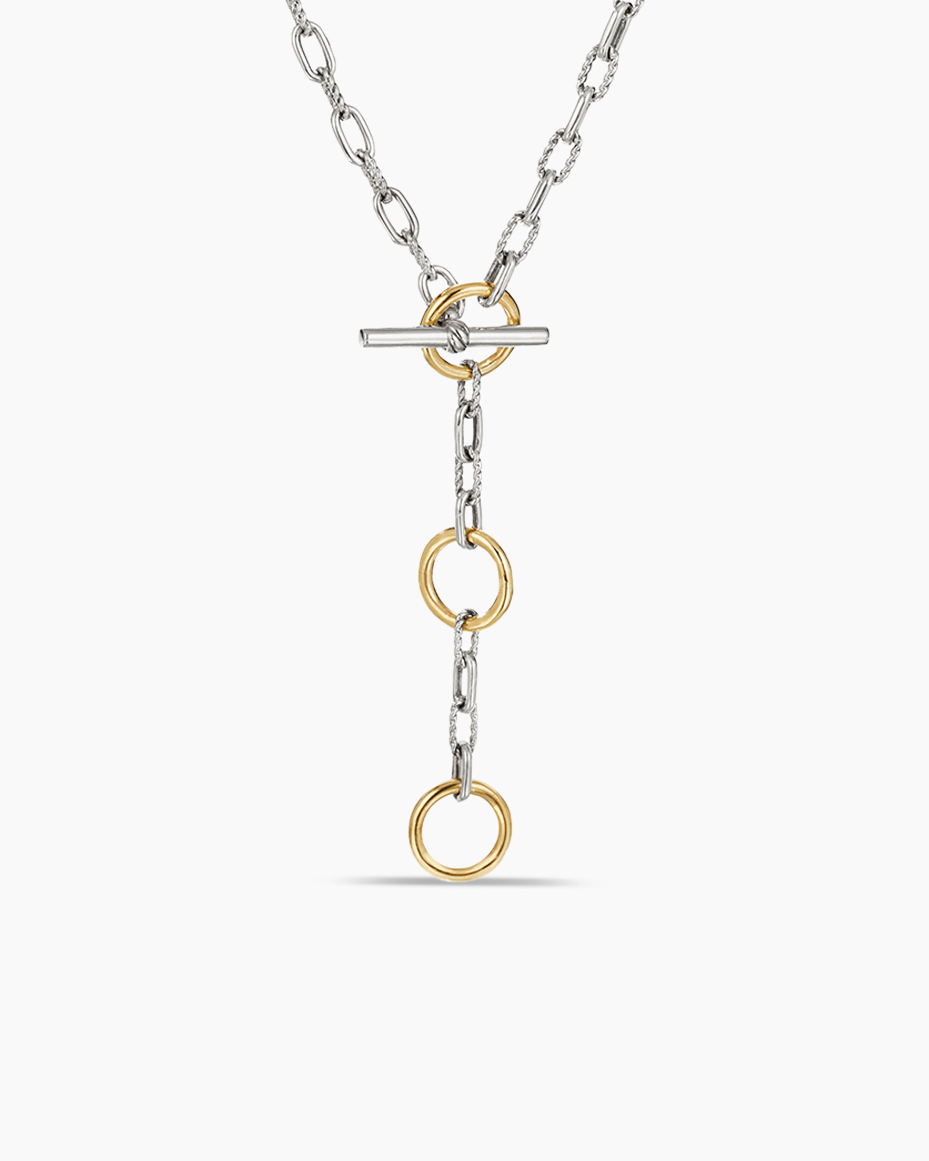 David Yurman 18kt Yellow Gold And Sterling Silver DY Madison Chain Necklace  - Farfetch