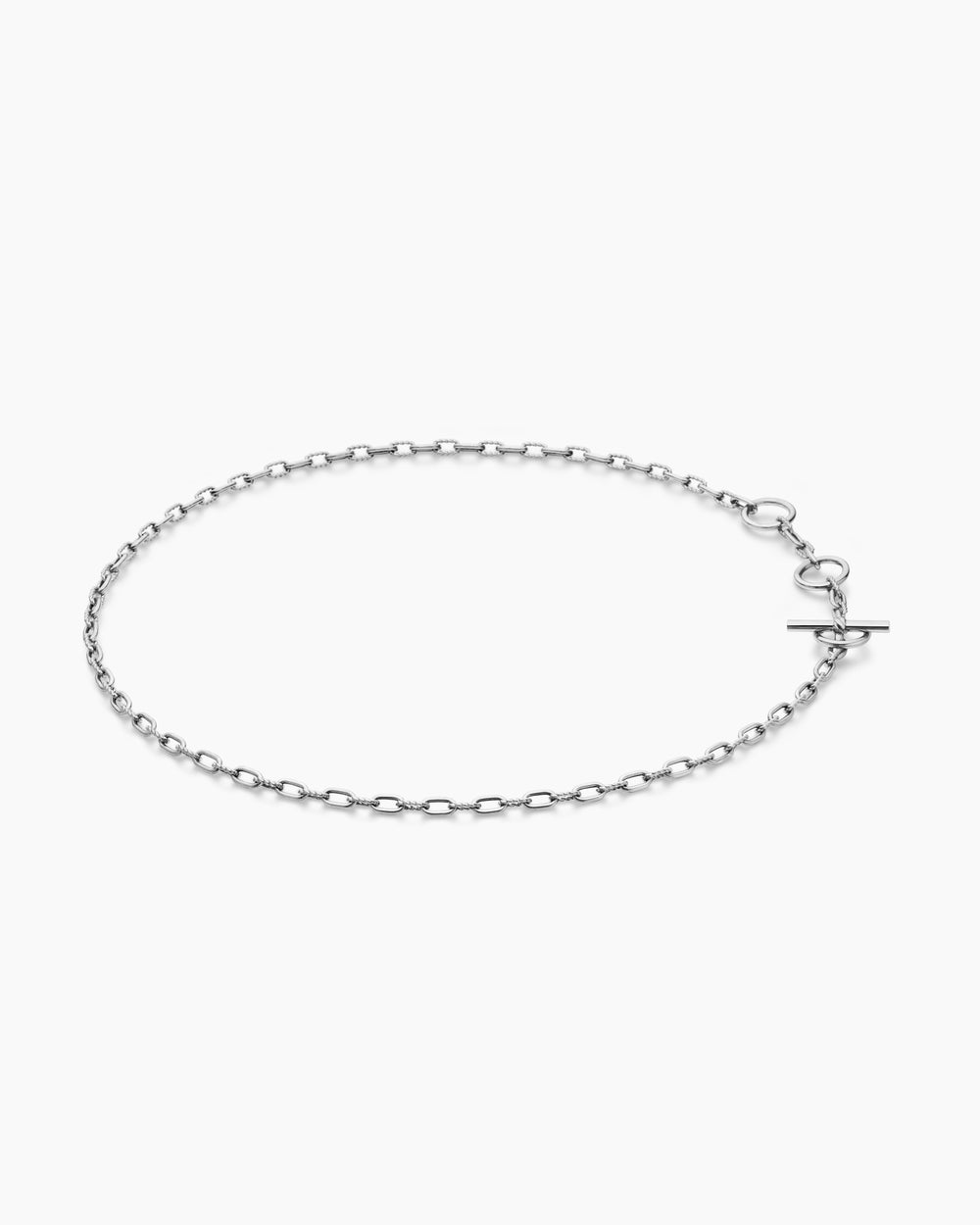 Collier chaîne DY Madison® avec trois anneaux en argent sterling avec diamants noirs, 3 mm femmes