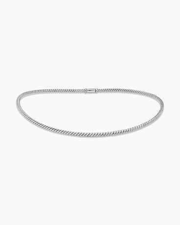 Sculpted Cable Necklace in Sterling Silver, 2.6mm