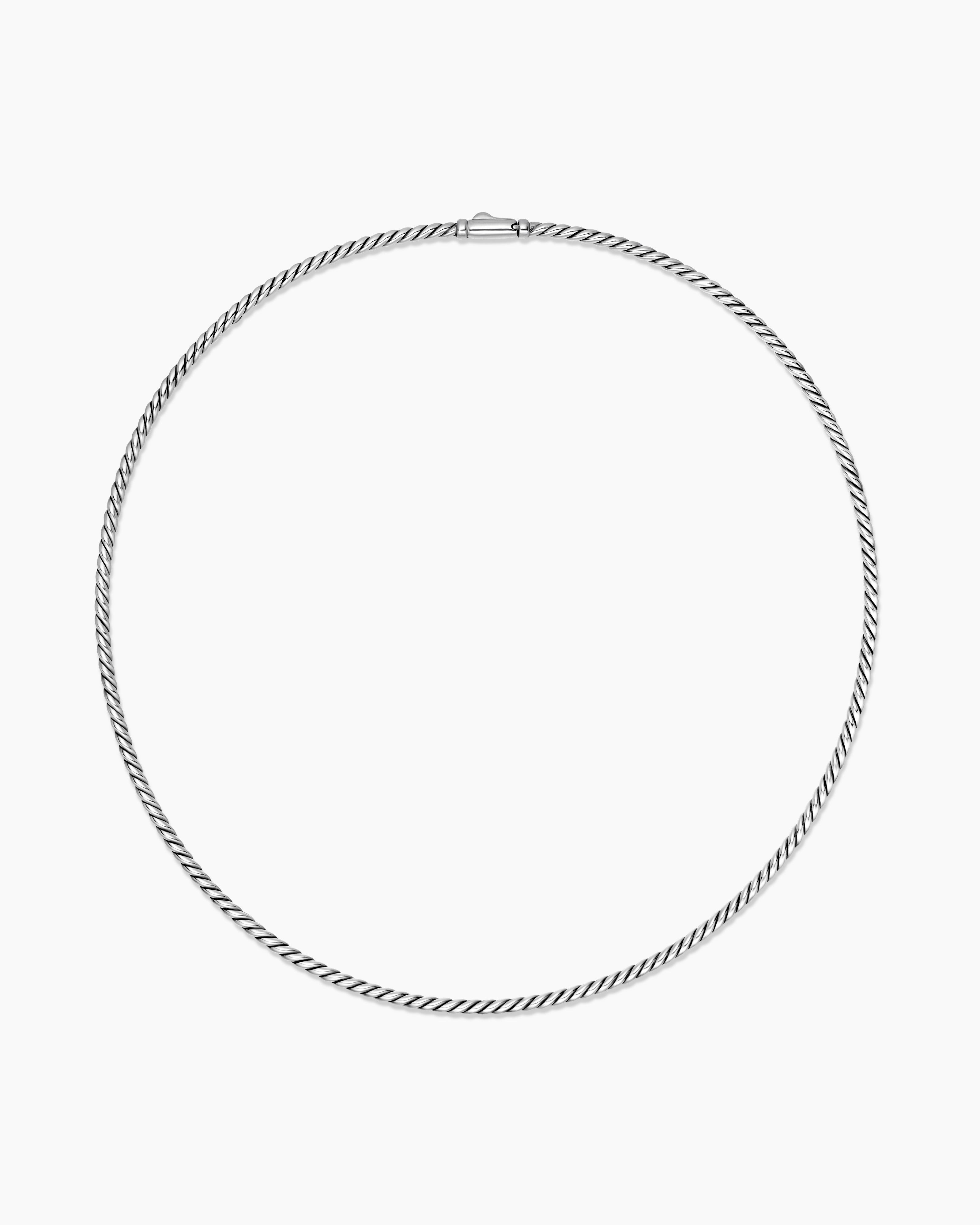 Sculpted Cable Necklace in Sterling Silver, 2.6mm