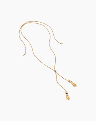 Angelika™ Tassel Necklace in 18K Yellow Gold with Diamonds, 71mm