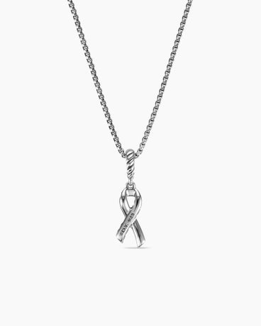 Cable Collectibles® Ribbon Necklace in Sterling Silver with Pink Enamel, 24.4mm