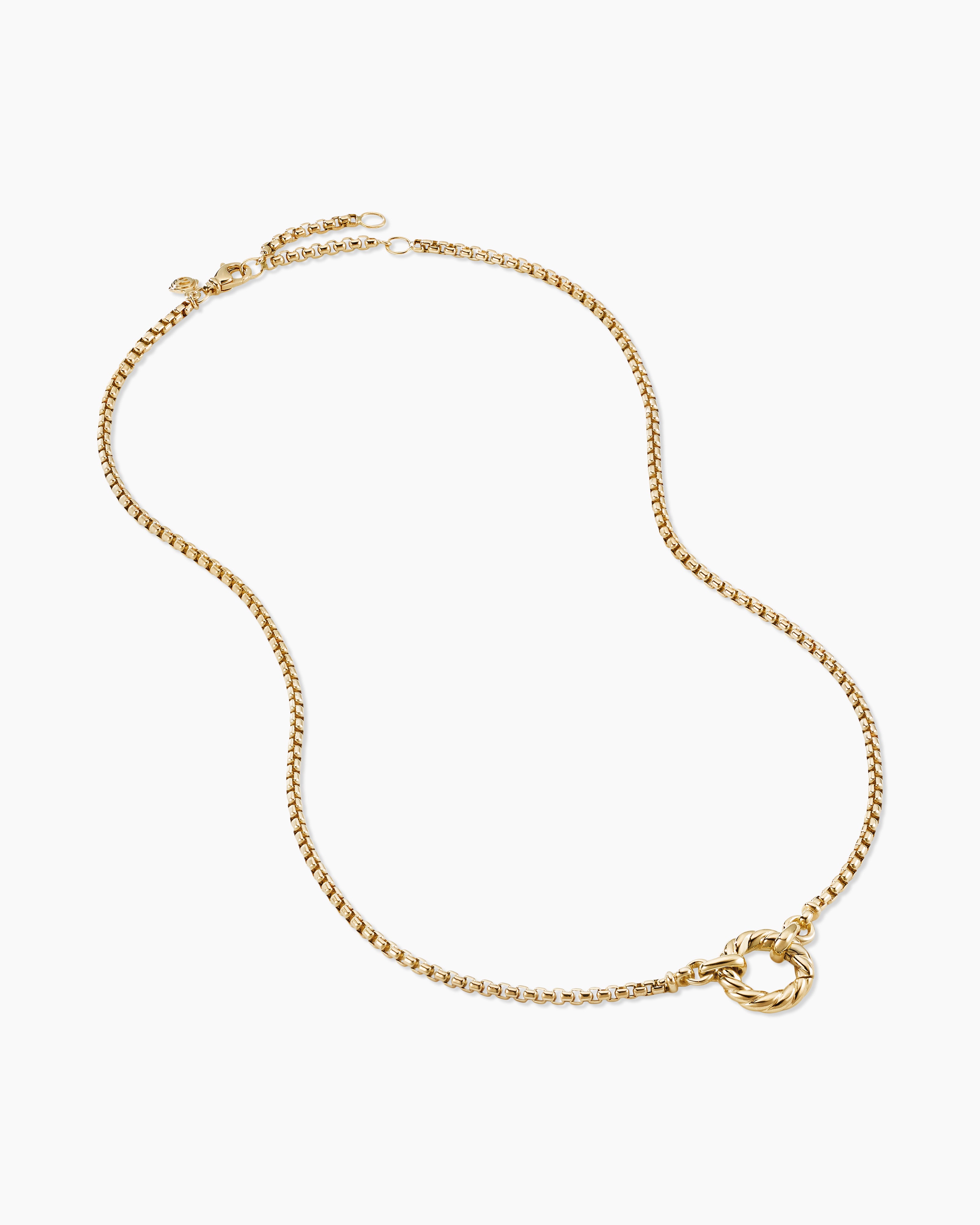 David Yurman Cable Collectibles® Emerald Green Enamel Charm Necklace with  18K Yellow Gold and Diamond