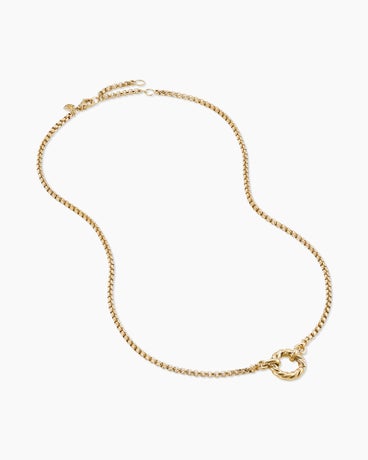 Cable Amulet Vehicle Box Chain Necklace in 18K Yellow Gold, 2.7mm