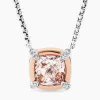 Chatelaine® Heart Pendant Necklace in 18K Rose Gold with Morganite