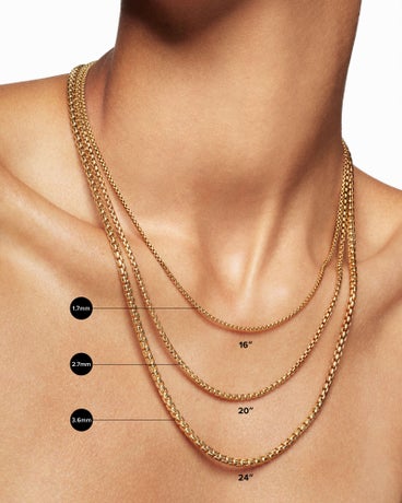 Smooth Amulet Vehicle Box Chain Necklace in 18K Yellow Gold, 1.75mm