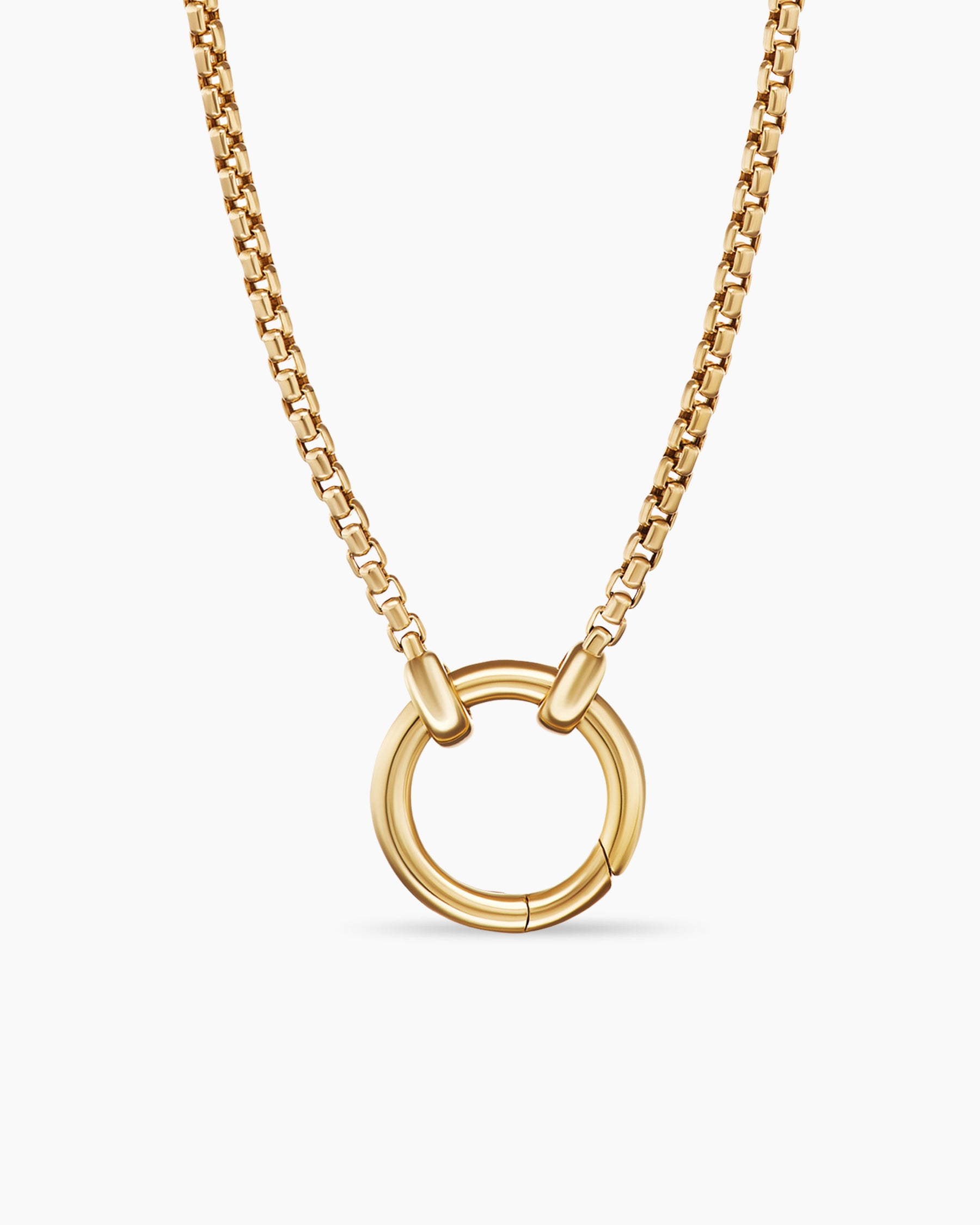 18K Yellow 1.75mm Necklace Yurman | Box Amulet in Gold, Vehicle Smooth David Chain