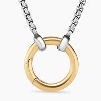 David Yurman Cable Amulet Box Chain Slider Necklace in Sterling Silver with 18K Yellow Gold