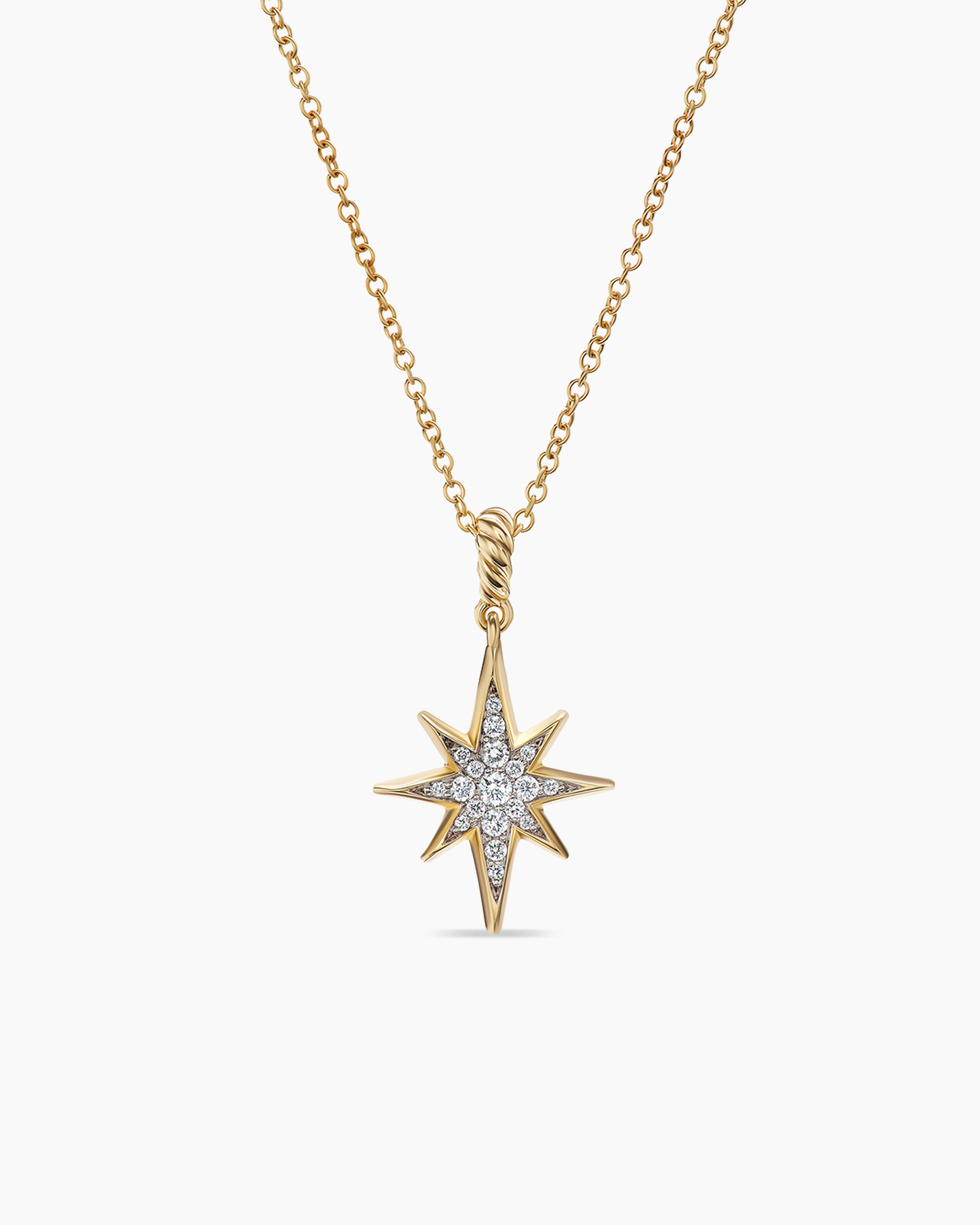 Cable Collectibles® North Star Necklace in 18K Yellow Gold with Pavé  Diamonds, 21.6mm