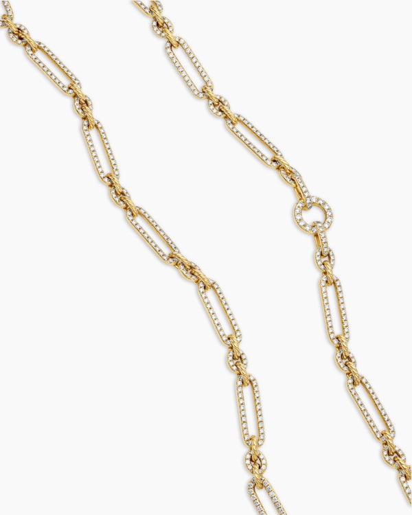 Lexington Chain Necklace in 18K Yellow Gold with Diamonds, 6.5mm