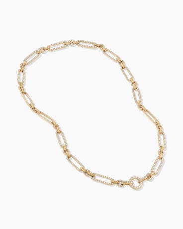 Lexington Chain Necklace in 18K Yellow Gold with Diamonds, 6.5mm