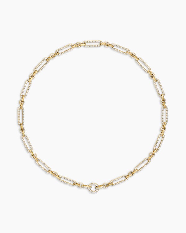 Lexington Chain Necklace in 18K Yellow Gold with Diamonds, 6.5mm