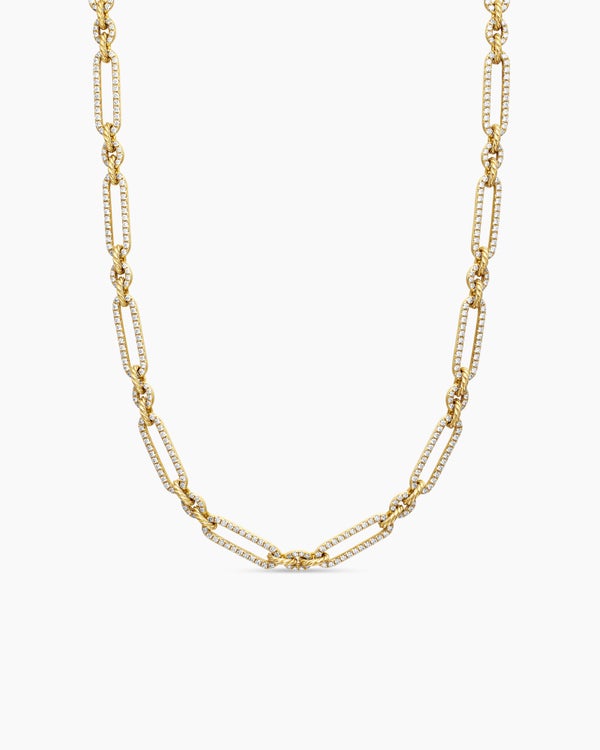 Lexington Chain Necklace in 18K Yellow Gold with Diamonds, 6.5mm