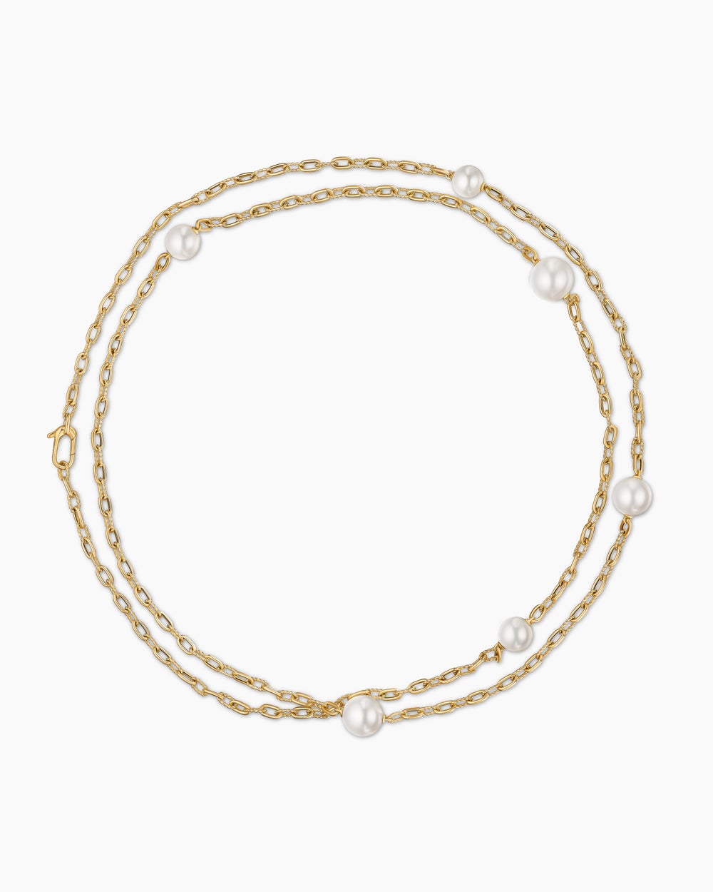 Womens DY Madison® Pearl Necklace in 18ct Yellow Gold with Pearls, 6.2mm