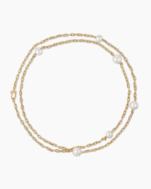 Womens DY Madison® Pearl Necklace in 18ct Yellow Gold with Pearls, 6.2mm