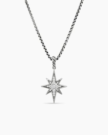 Cable Collectibles® North Star Necklace in Sterling Silver with Diamonds, 21.6mm