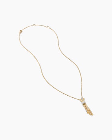 Angelika™ Flair Pendant Necklace in 18K Yellow Gold with Diamonds, 36mm