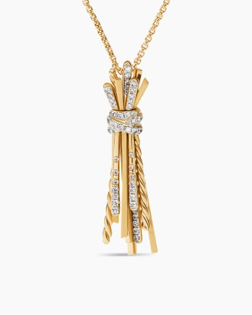 Angelika™ Flair Pendant Necklace in 18K Yellow Gold with Diamonds, 36mm