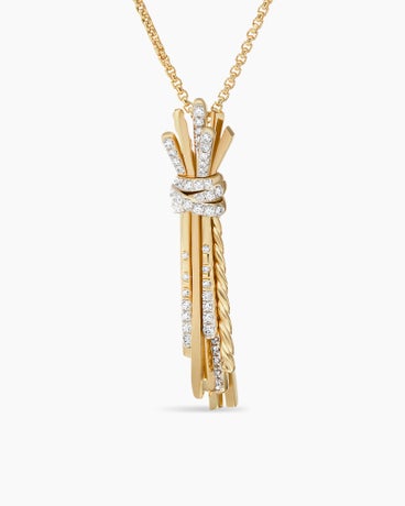 Angelika™ Flair Pendant Necklace in 18K Yellow Gold with Diamonds, 36mm