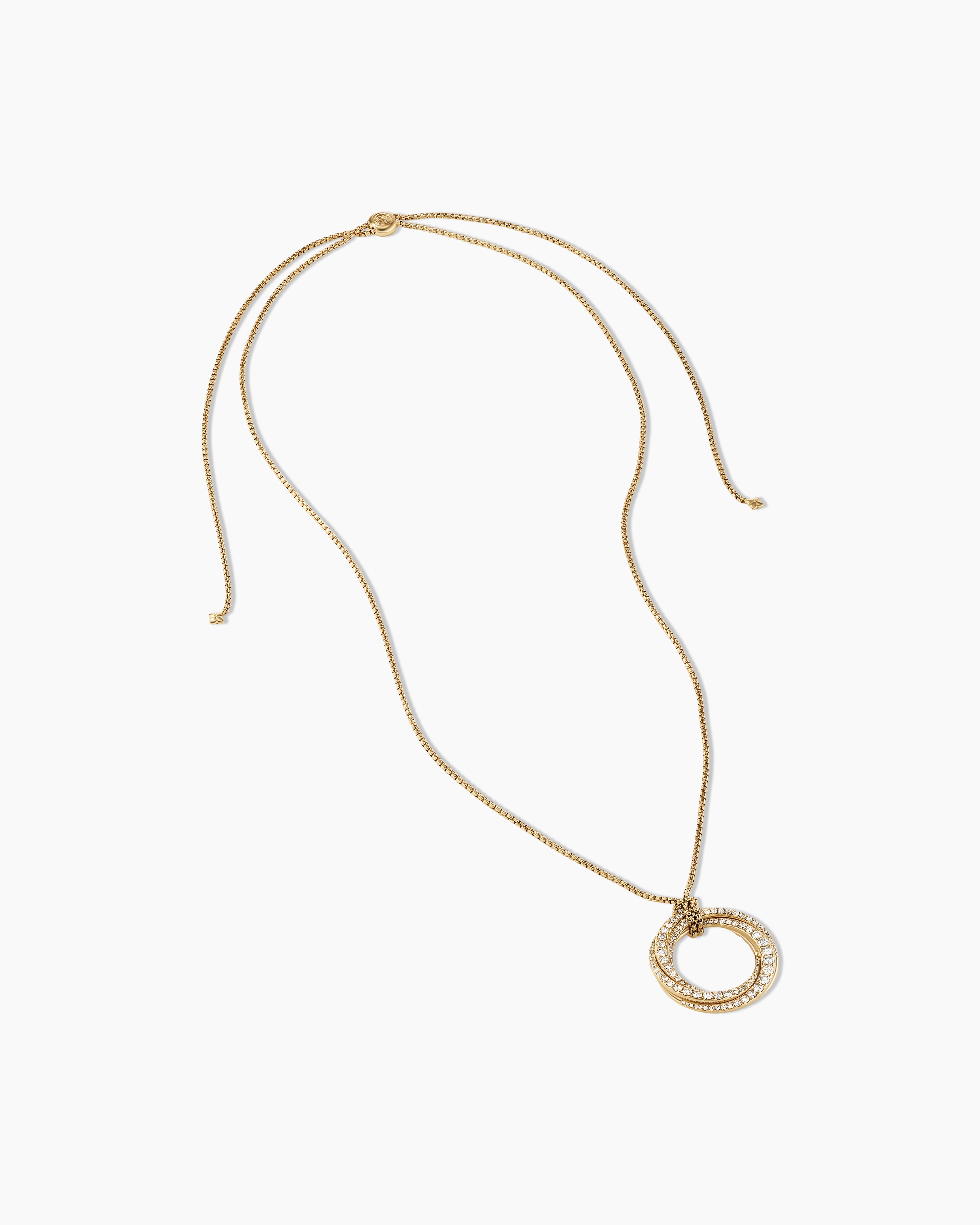 Crossover Pendant Necklace in Sterling Silver with 14K Yellow Gold, 37mm | David  Yurman