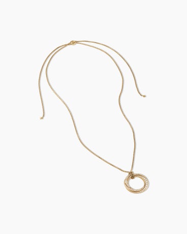 Pavé Crossover Pendant Necklace in 18K Yellow Gold with Diamonds, 30mm