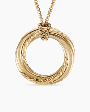 Pavé Crossover Pendant Necklace in 18K Yellow Gold with Diamonds, 30mm