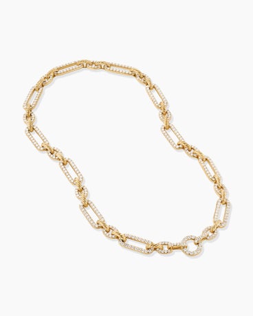 Lexington Chain Necklace in 18K Yellow Gold with Diamonds, 9.8mm