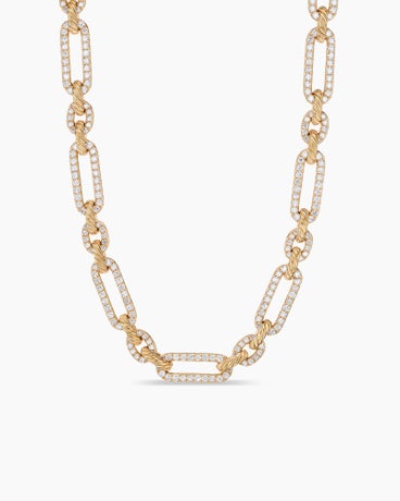 Lexington Chain Necklace in 18K Yellow Gold with Diamonds, 9.8mm
