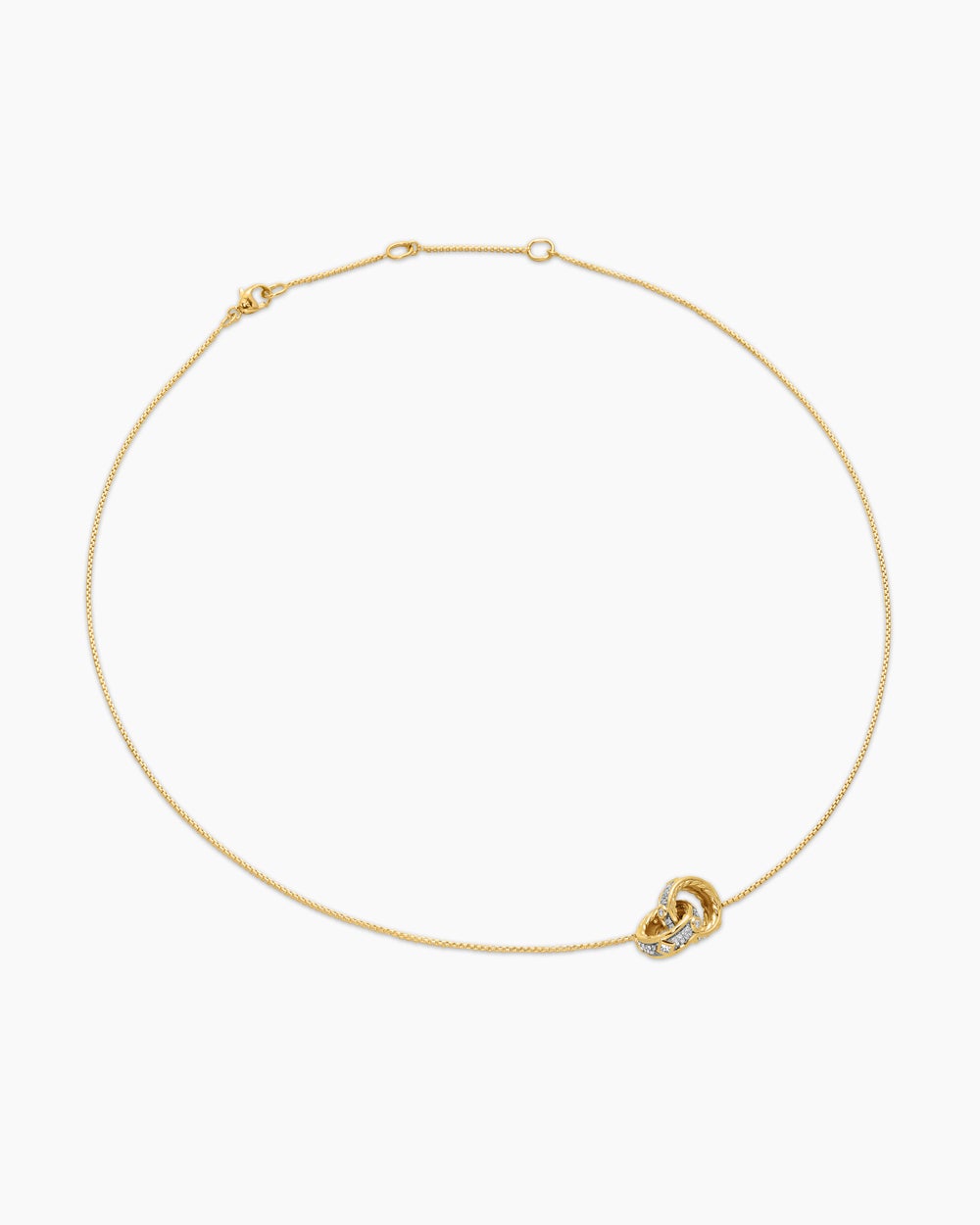 Womens Modern Renaissance® Double Pendant Necklace in 18K Yellow Gold with Diamonds, 16.4mm