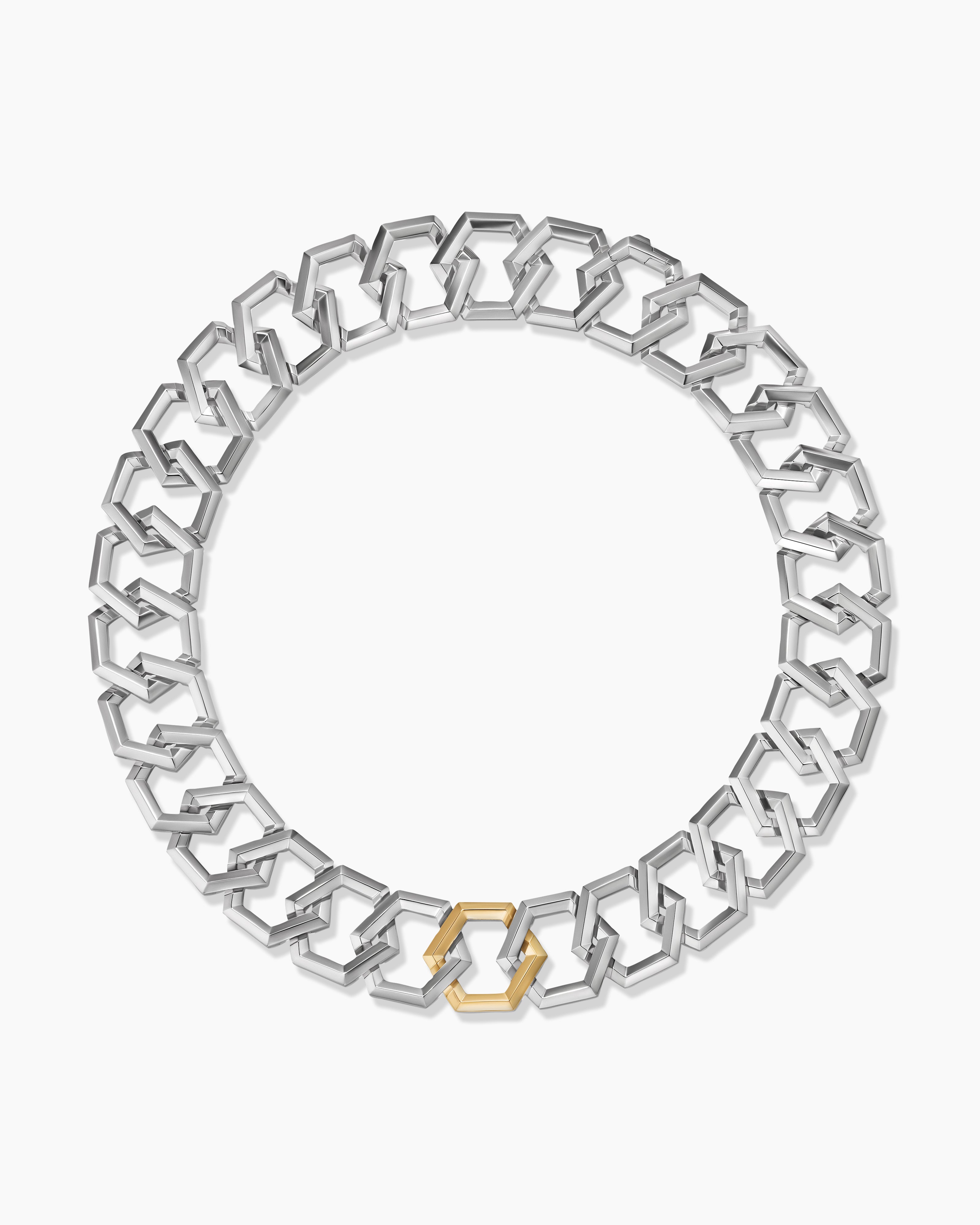 Carlyle™ Necklace in Sterling Silver with 18K Yellow Gold, 24mm | David  Yurman