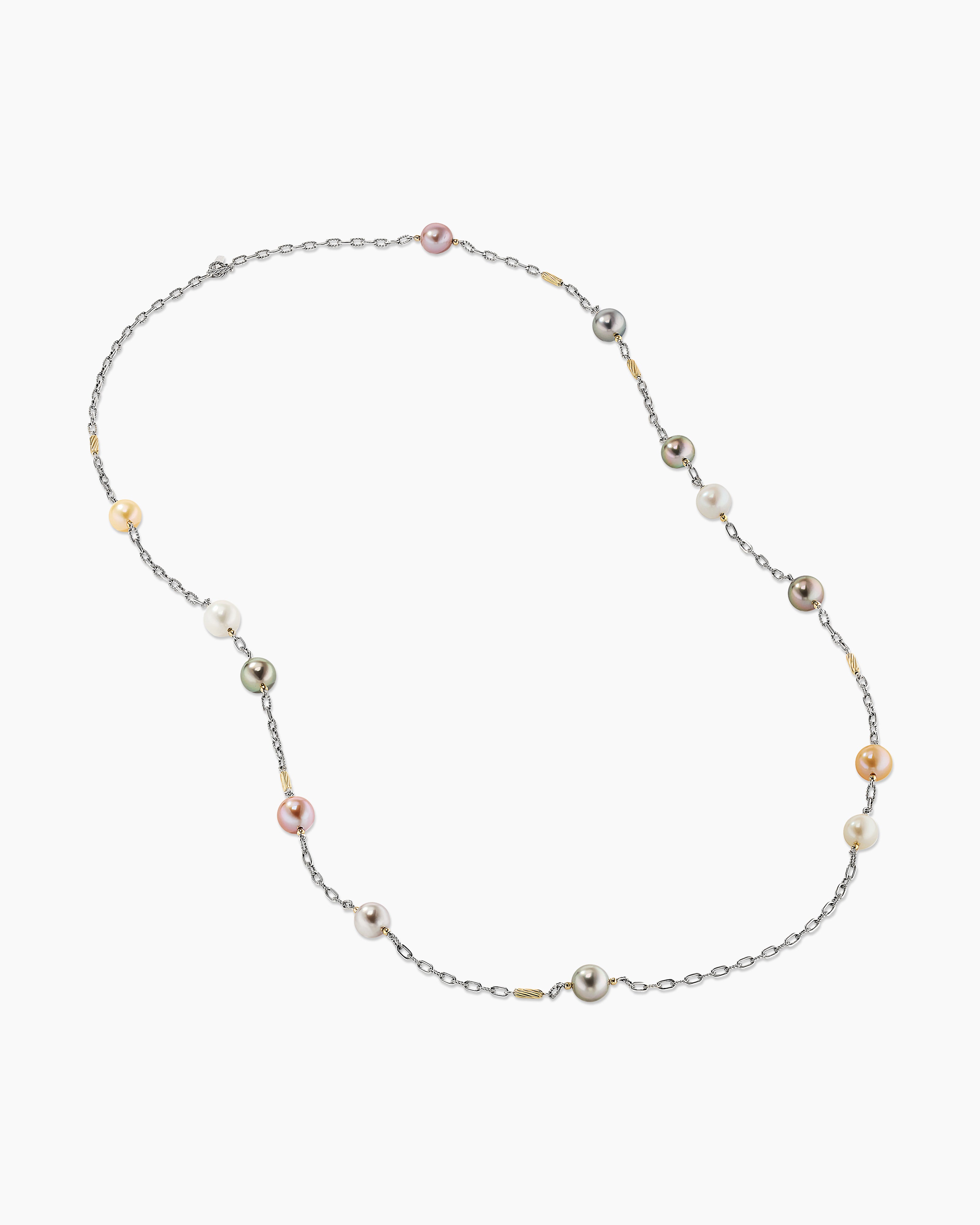 David Yurman Madison Pearl Chain & 18K Gold Necklace