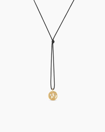 David Yurman DY Elements Eclipse Pendant Necklace with Black Onyx Reversible to Mother of Pearl, 18K Yellow Gold and Pavé Diamonds