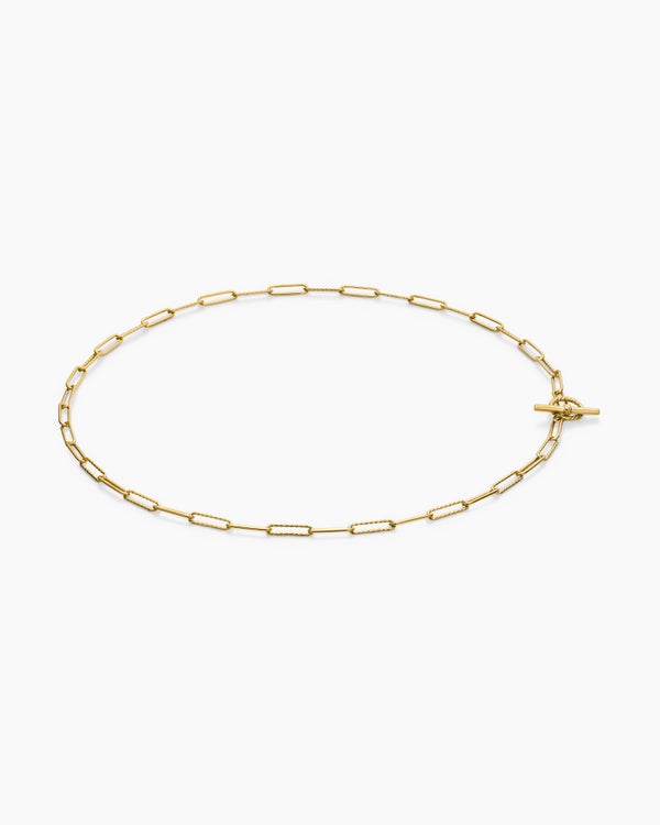 DY Madison Elongated Chain Necklace in 18K Yellow Gold, 3.5mm