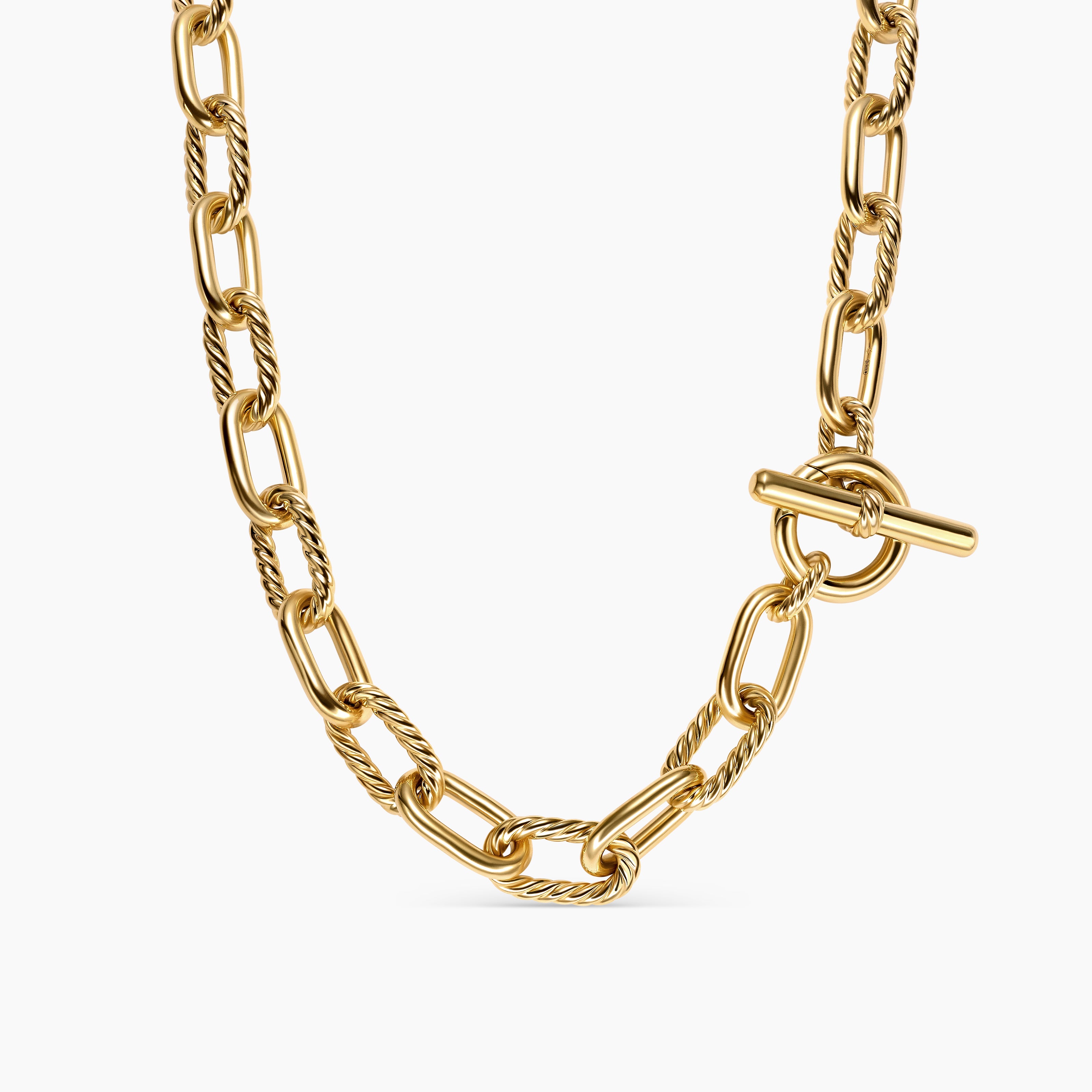 Womens DY Madison Toggle Chain Necklace in 18K Yellow Gold, 11mm