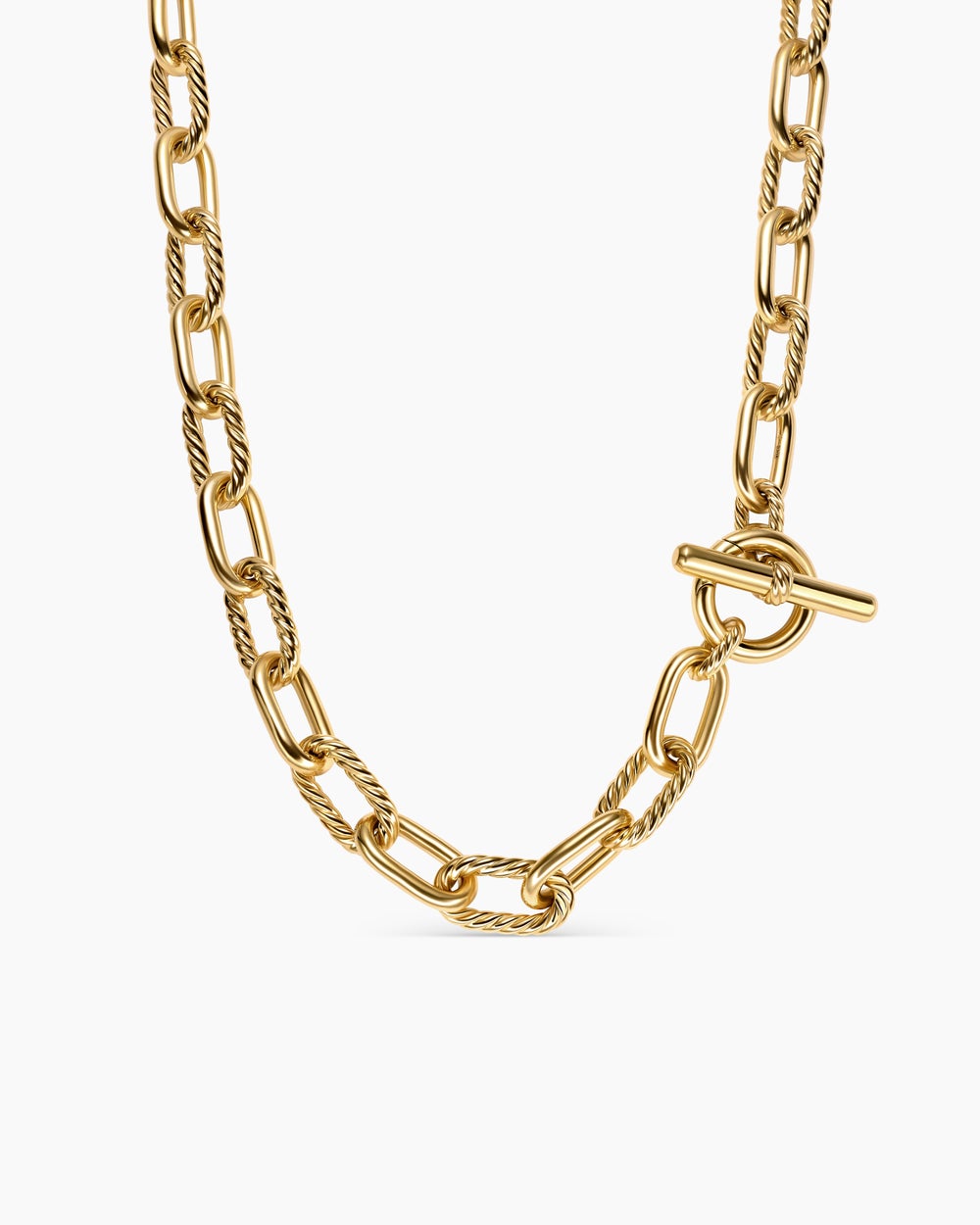 Womens DY Madison Toggle Chain Necklace in 18K Yellow Gold, 11mm