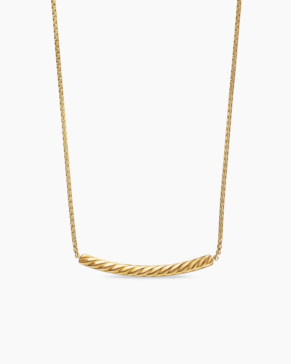 Womens Petite Pavé Bar Necklace in 18K Yellow Gold with Emeralds, 1.25mm