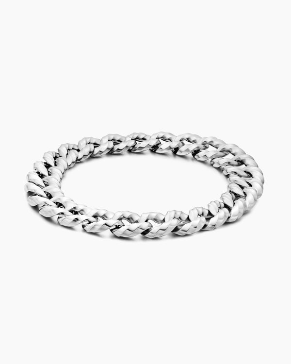 Cable Edge Curb Chain Necklace in Sterling Silver, 23mm
