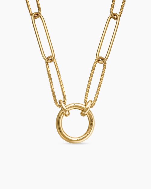 Womens DY Madison Elongated Chain Necklace in 18K Yellow Gold, 5mm